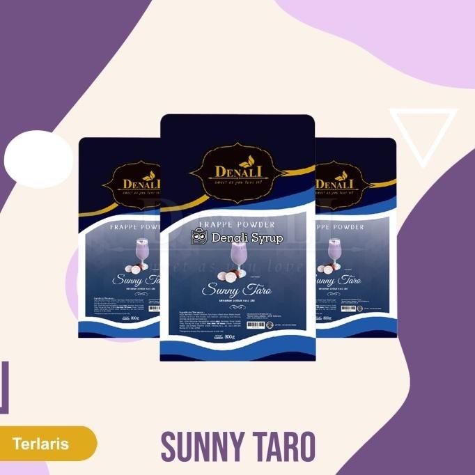 

TERBARU DENALI POWDER SUNNY TARO 800 GR | BUBUK MINUMAN RASA SUNNY TARO 800G !!!!!