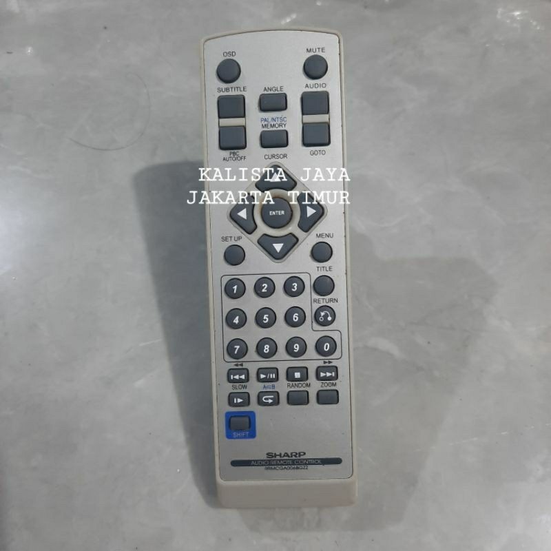 REMOTE REMOT DVD AUDIO SHARP RRMCGA006BGZZ ORIGINAL ASLI