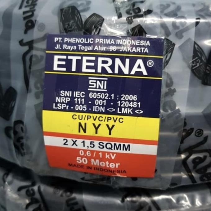 

Kabel Listrik Nyy 2X1.5Mm 2X1.5Mm 50Meter Hitam Kawat Tunggal Kualitas Premium