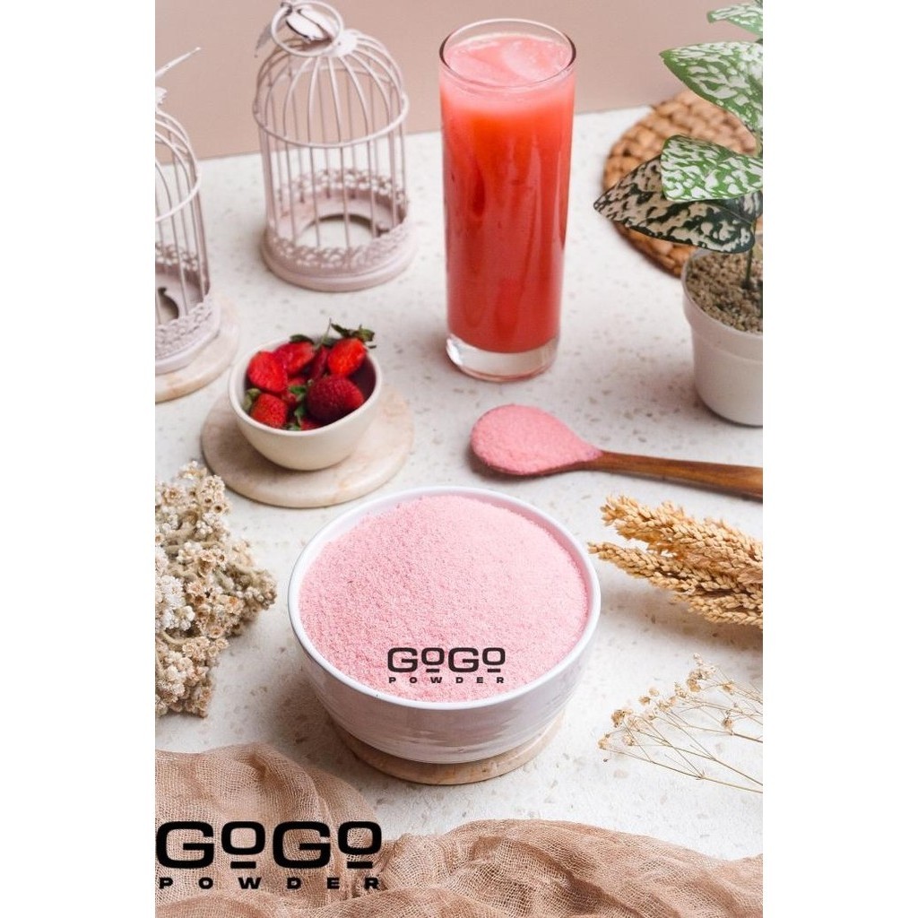

BIG SALE BUBUK MINUMAN STRAWBERRY PREMIUM POWDER DRINK 1KG - GOGO POWDER !!!!!