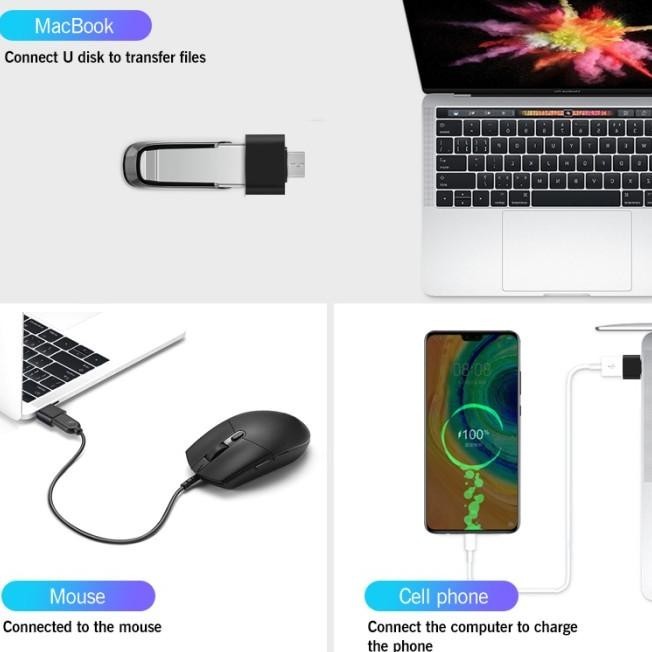 Fonken Kabel Adapter Otg Micro Usb Ke Usb Tipe-C Untuk Tablet / Laptop Andresus