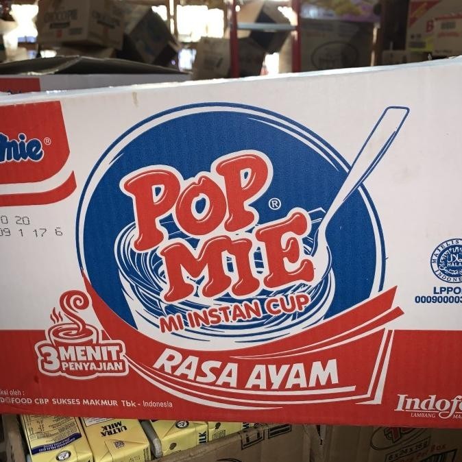 

BIG SALE POP MIE AYAM RASA AYAM. GROSIR 1 DUS ISI 24 PCS !!!!!