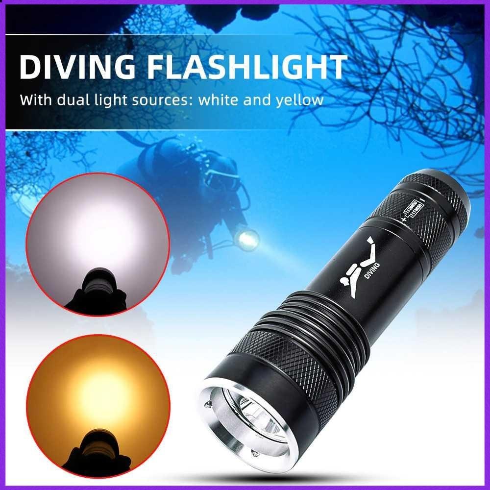 COD Genwiss Senter LED Diving Waterproof Warm dan Cool White T6 - G301 / senter