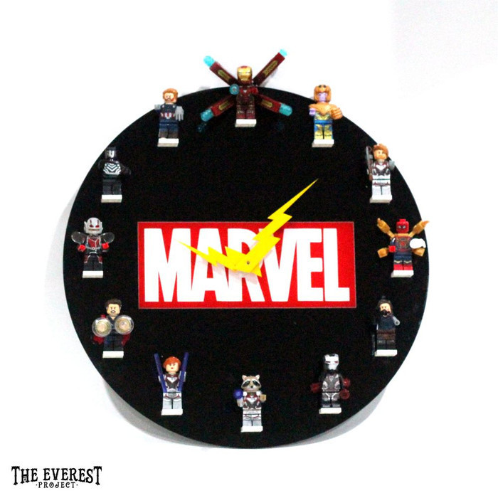 Jam Dinding Marvel Logo Tanpa Lego