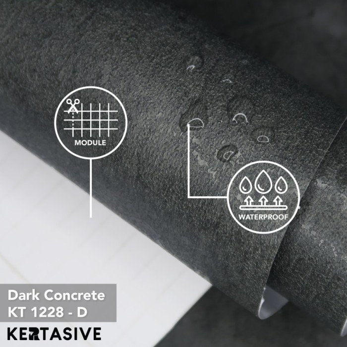 Kertasive Concrete Series Decosheet Sticker Pvc Interior Film Murah