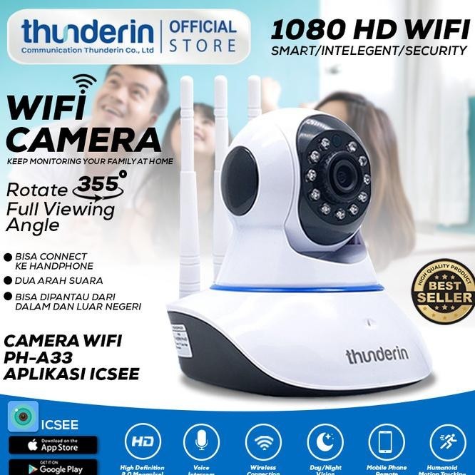 Thunderin Kamera Cctv Wireless Ip Babycam Full Hd 2Mp - Icsee Fagenor