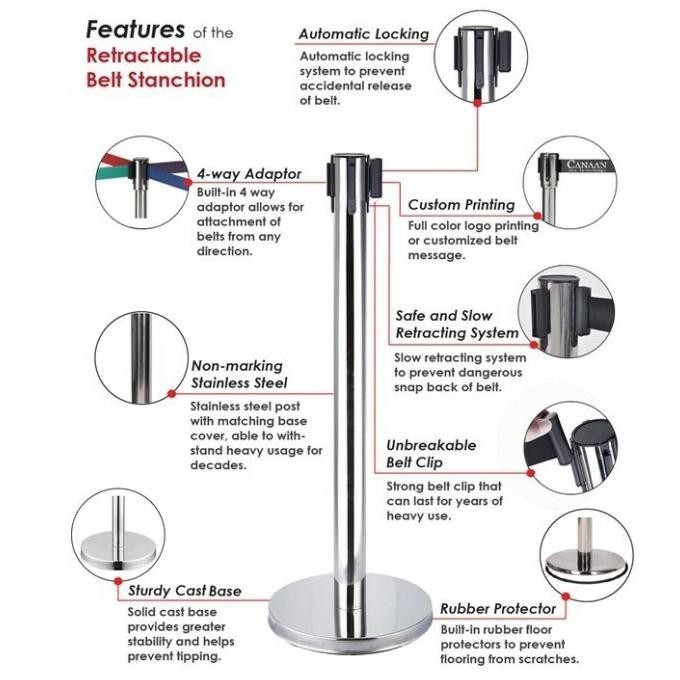 

Tiang Antrian Stainless Queue Line Standing Barrier Pembatas Antrian Premium Murah Baru