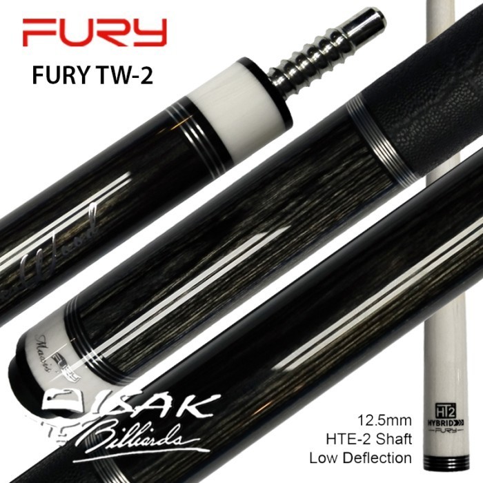 FURY TW-02 MAPLE POOL CUE - 12.5 MM - BILLIARD STICK STIK BILIAR