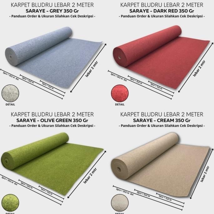 Karpet Bludru Meteran Saraye Alas Kasur 160X200 Cm Dan 180X200 Cm Berkualitas