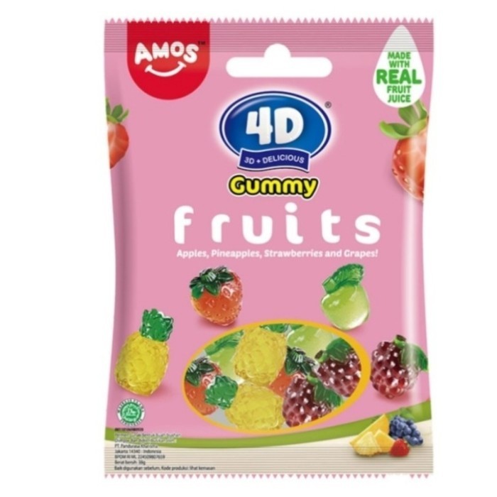 

4D Gummy Candy Amos Jelly Fruits Kids Candy 38Gram