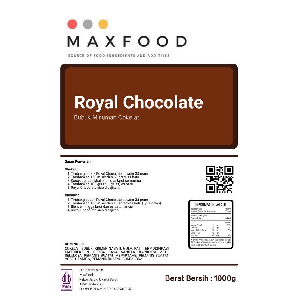 

Royal Chocolate/ Royal Coklat/ Bubuk Minuman Royal Coklat 1Kg