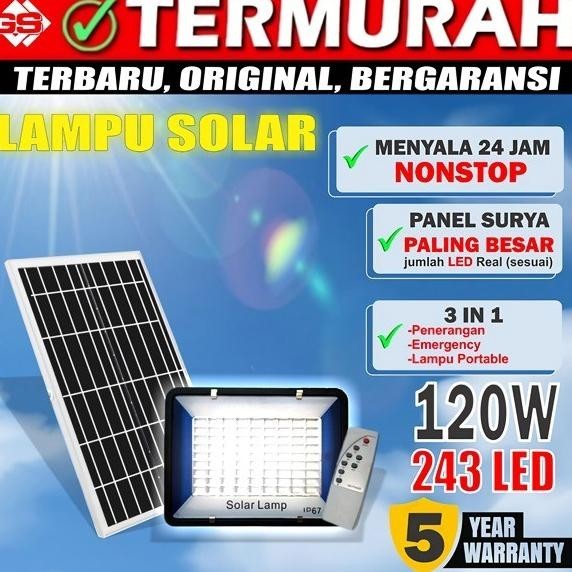 Lampu Sorot / Lampu Led Tenaga Surya / Solar Panel / Lampu 60 Watt | Toko.Kini