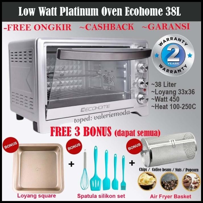 LOW WATT ELECTRIC OVEN PLATINUM ECOHOME EOP-888 - OVEN LISTRIK