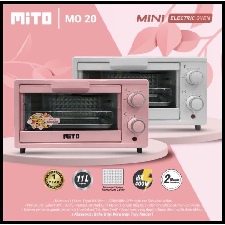 MITO ELECTRIC OVEN MO-20 OVEN LISTRIK MINI 11 LITER MO 20 LOW WATT