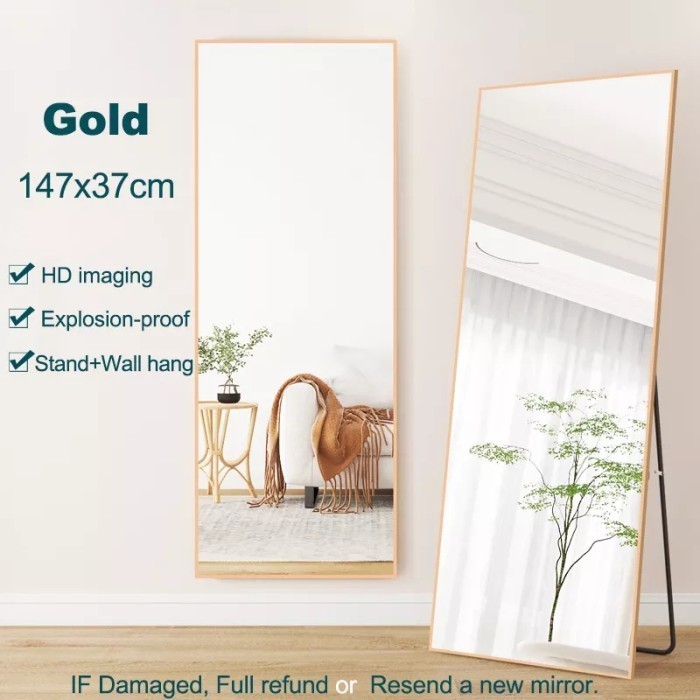 

Standing Mirror Full Body Gold Minimalis