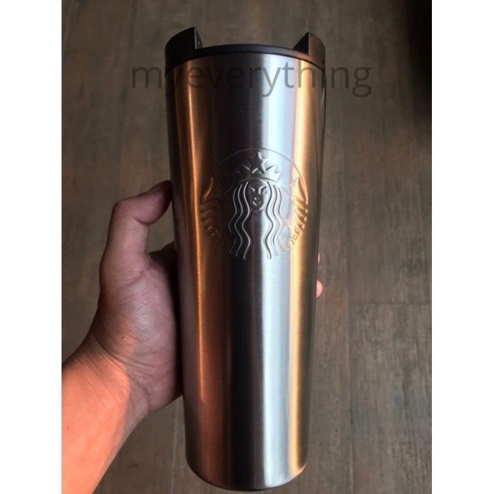 Tumbler Starbucks Botol Minum Original Troy Silver Stainless Air Panas