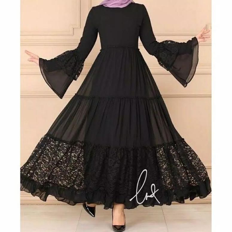 Gamis Abaya Remaja Mihrima Hitam Maxi Dress Arab Hitam Muslim Tuy Muslim Gamis Abaya Remaja