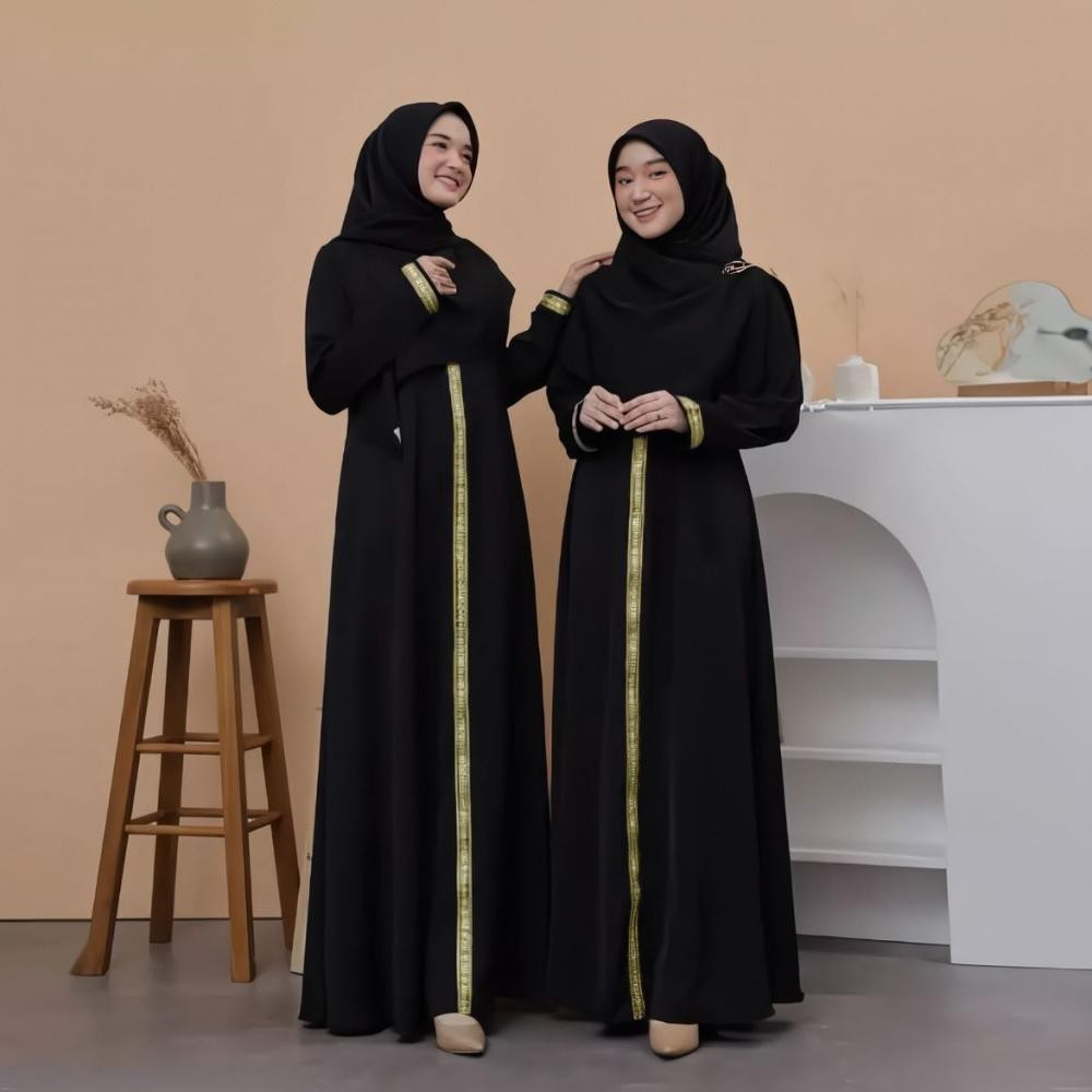 Gamis Abaya Remaja Alina Dress Hitam Tuey Syari Jumbo Kekinian Tui Polos Dress Muslim Remaja Baju Hi