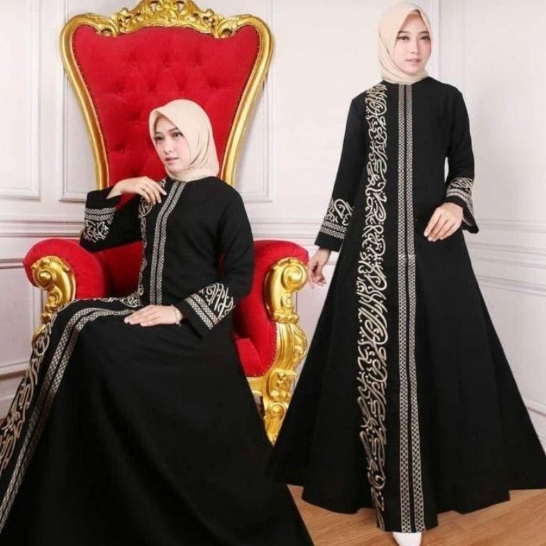 Gamis Abaya Remaja Hitam Kaliafi Arohi Mesir Cantik Elegant Gamis Abaya Remaja