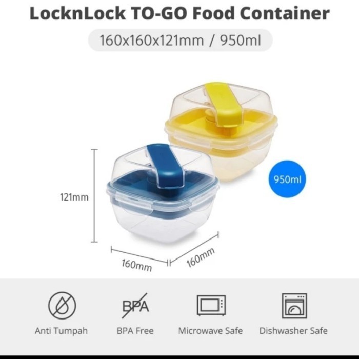Locknlock Exclusive Kotak Makan Salad To-Go 950Ml - Hsm8440