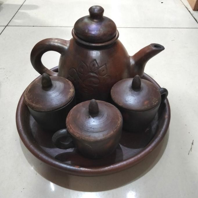Teko teh poci 1 set gerabah tanah liat AS9999