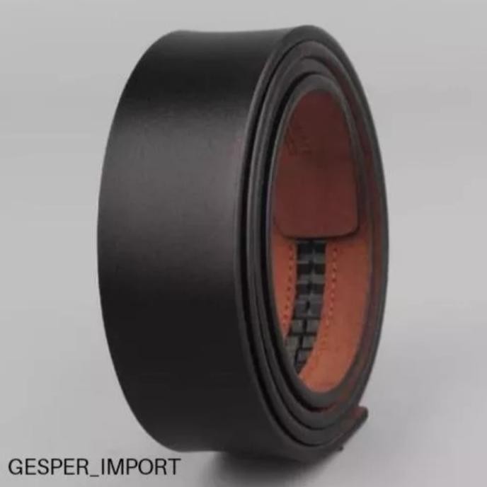 Tali Ikat Pinggang Kulit Asli Tanpa Lapisan Model Rel Otomatis