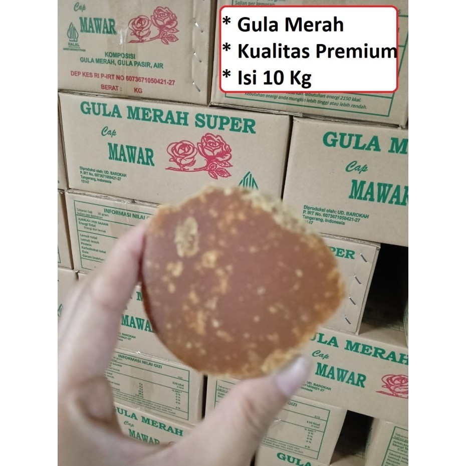 

Gula Merah Cap Mawar 10 Kg Jawa Kelapa Batok Ni Sugar