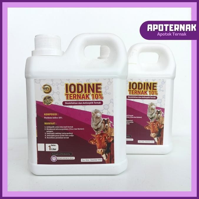 DISINFEKTAN 1 LITER ANTISEPTIK IODINE TERNAK 10% UNTUK KANDANG RUANGAN
