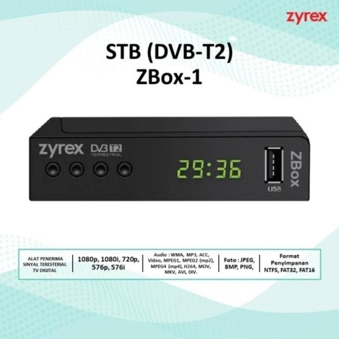 set top box tv digital STB Zyrex DVB T2 Resmi kominfo dan SNI
