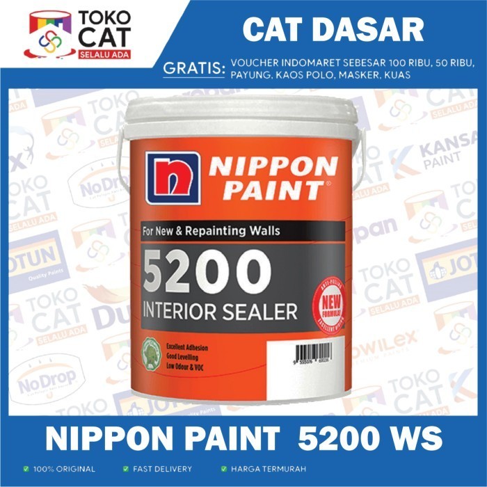 CAT DASAR DINDING | NIPPON PAINT 5200 WALL SEALER 25 KG | KEMASAN PAIL