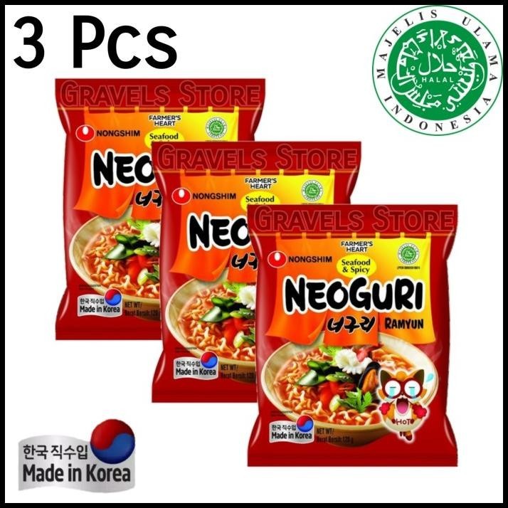 

[Bundling 3 Pcs] Nongshim Neoguri Ramyun Halal - Mie Ramen Pedas Korea
