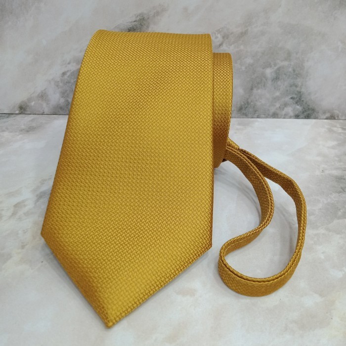 Dasi Gold Pria Dasi Kuning Instan Dasi Zipper Langsung Pakai