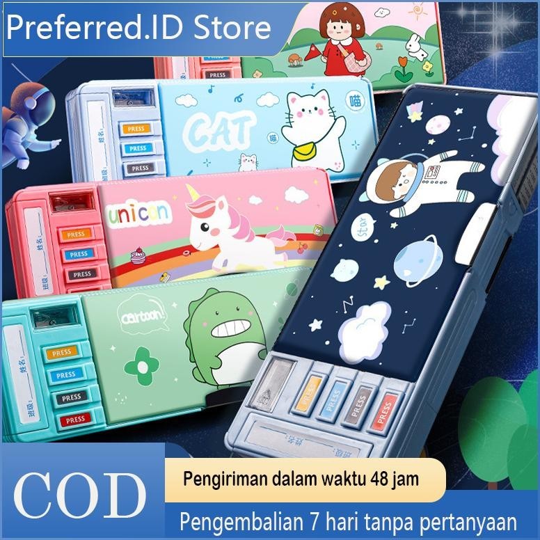 

TGC-1924 Tempat Pensil Multifungsi Motif Untuk Anak Kotak Pensil Pola Kartun Lapisan Ganda dan Tunggal dengan Rautan Kapasitas Terlaris