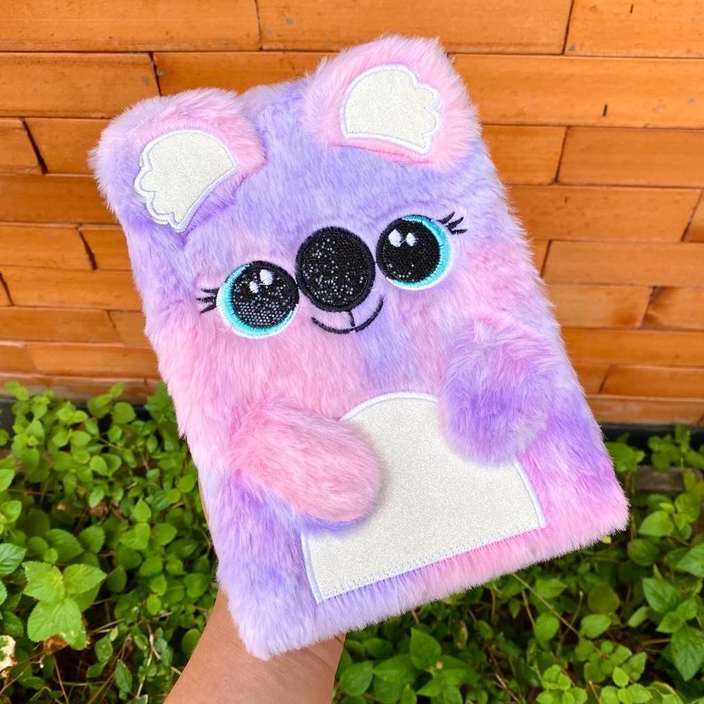 

se-7 Notebook Bulu Diary Unicorn Bulu Fur Squishy Buku Tulis Anak Kuda Pony Viral