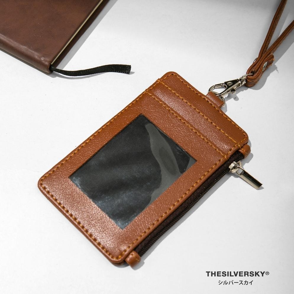 

VE29 Thesilversky Lanyard Name Tag ID Card Kulit Premium Hemat