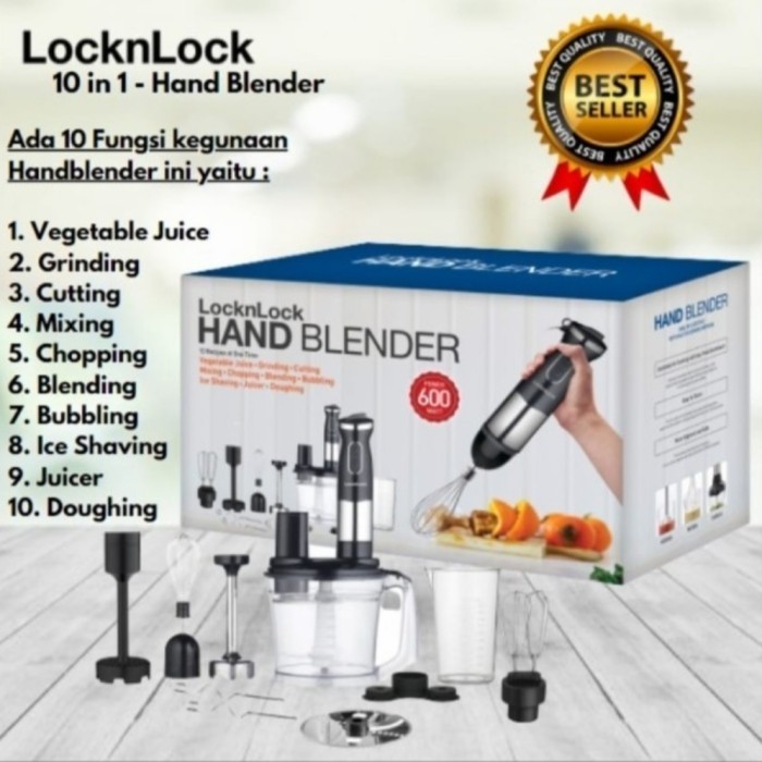 Lock N Lock 10 IN 1 Hand Blender Multifungsi
