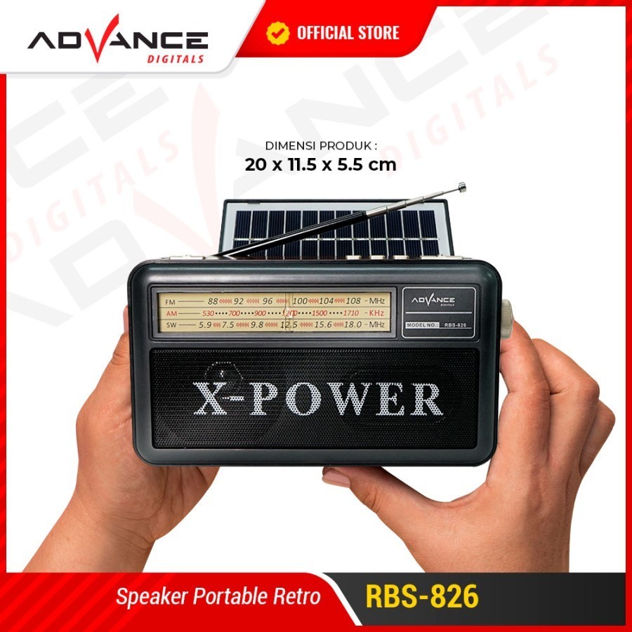 Advance RBS 826 Speaker Radio Bluetooth Panel Surya Charger Matahari