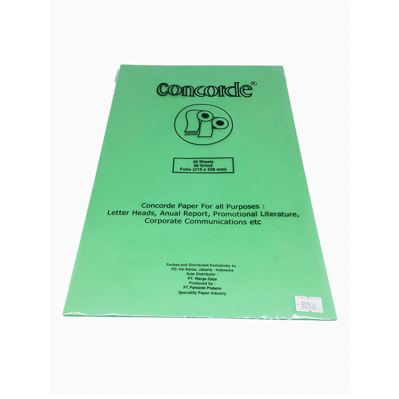 

Concorde - Kertas Folio Paper Laid Mint Green Isi 20