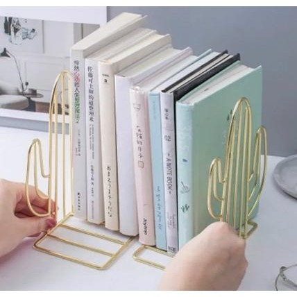 

Book END set KAKTUS stand holder penyangga buku dekorasi metal premium