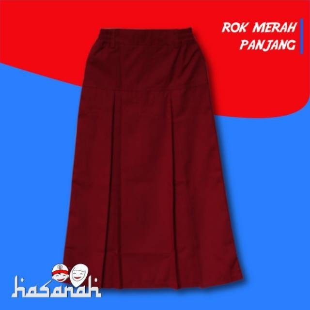 Seragam Sekolah SD MI Rok Panjang Merah Span Kelas 1 2 3 4 5 6 K01