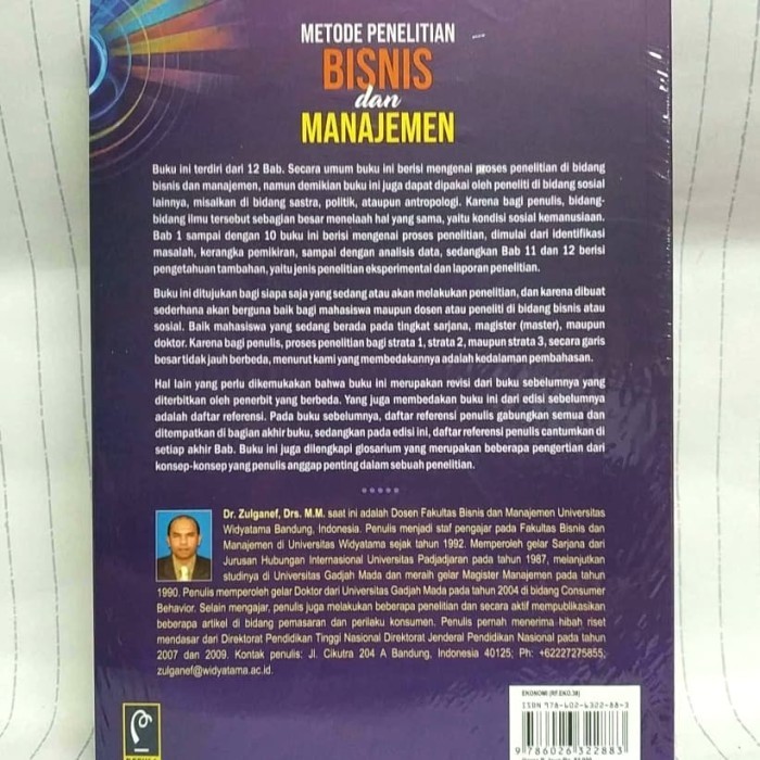

Buku Metode Penelitian Bisnis Dan Manajemen Dr. Zulganef, Drs., M.M.