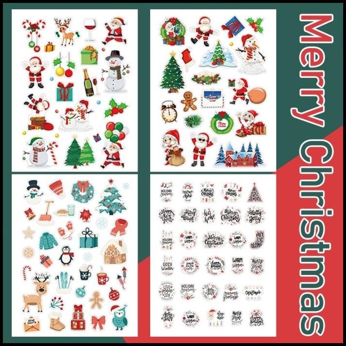 

BEST DEAL 4 PCS STIKER NATAL UNTUK DEKORASI, ART N CRAFT, LABEL BINGKISAN NATAL !!!!