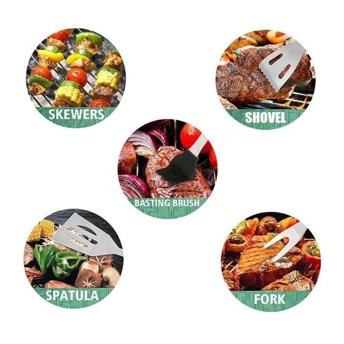 Peralatan Panggang Set Alat Bbq Bakar Daging Spatula Grill Lengkap