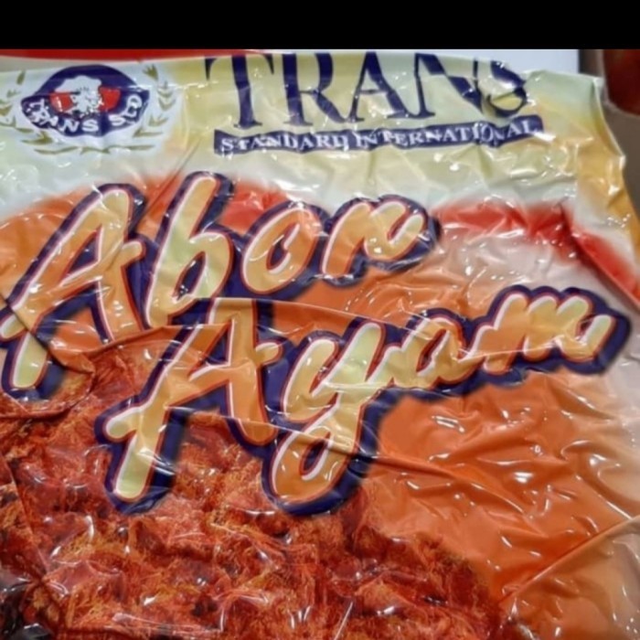 

Trans Abon Ayam Pedas 1Kg, Enak Halal U/ Isian, Topping Dll