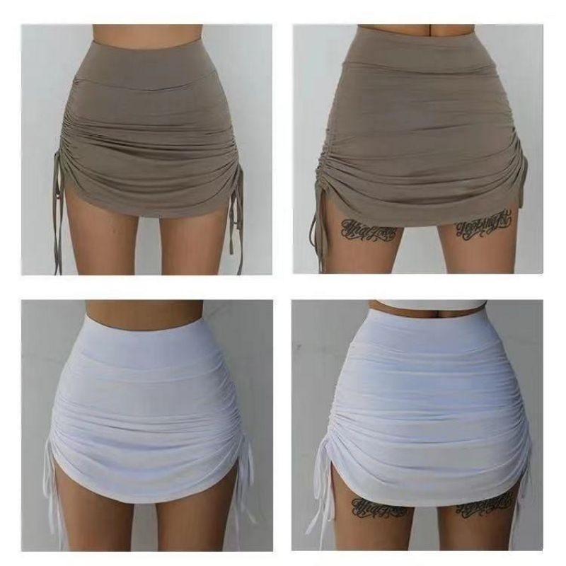 HRa Rok Set Bra Kemben Rok Serut Mini Dan Bra Kemben Set Rok Mini Casual Korean Street Style Citayem