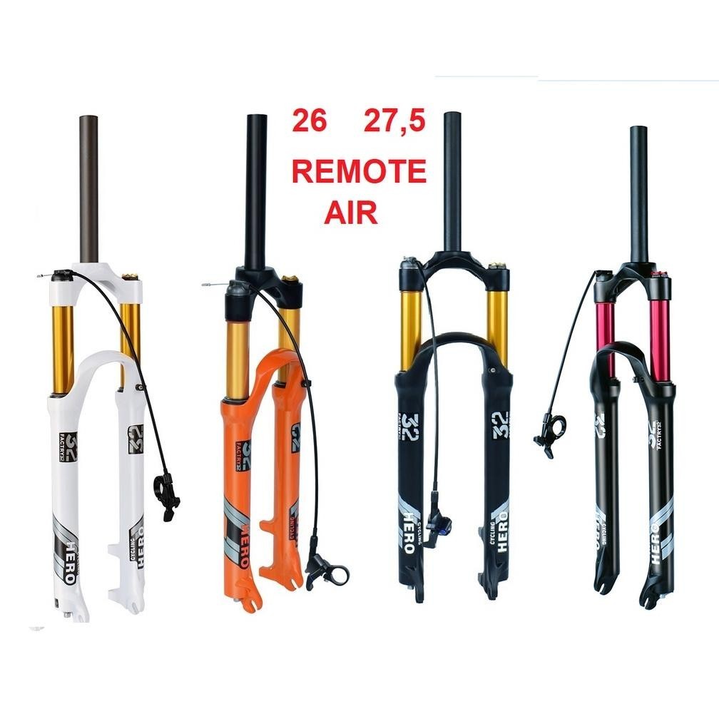 Premium Fork Hero Air 26 27,5 Remote Travel 120 26Inch 27.5Inch Udara Angin Lock Out Shock Garpu Mtb