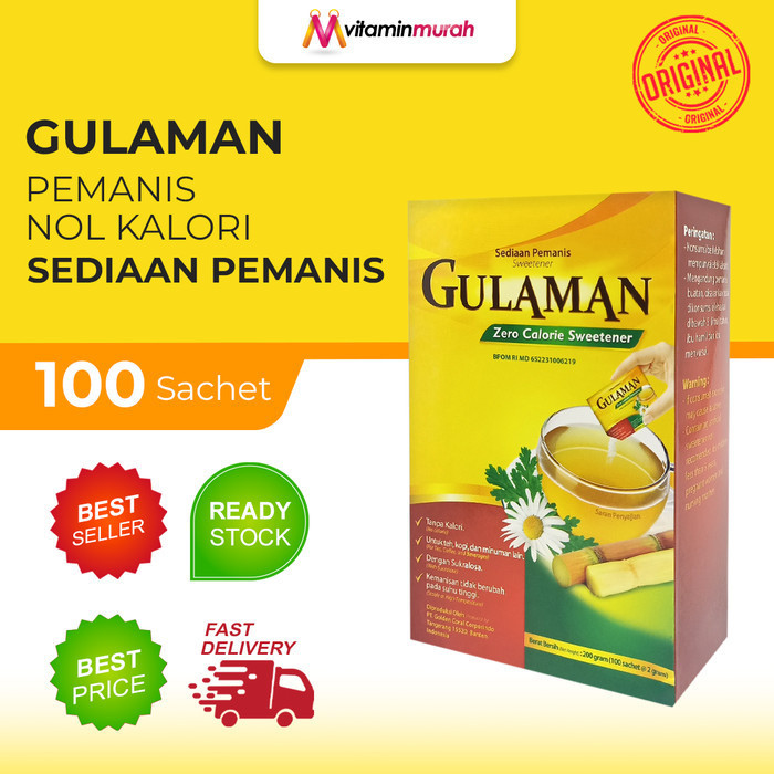 

Gulaman Sucralose Zero Calorie Sweetener 1 Box Isi 100 Sachet - Adelineez
