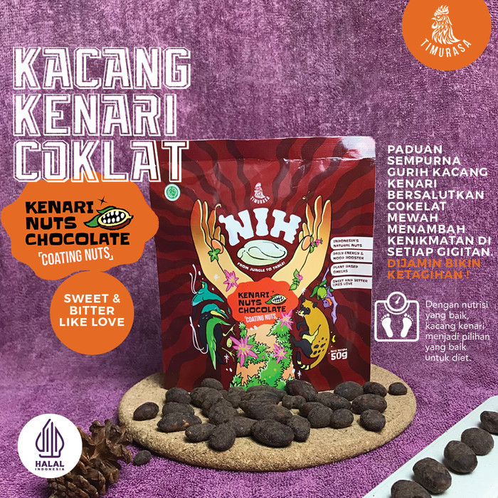 

NIH Kacang Kenari CHOCOLATE Makanan Ringan TIMURASA Coating Nuts 50g