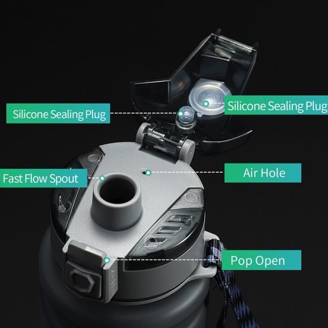 BOTOL AIR MINUM 1000ML UPSTYLE PREMIUM SPORT WATER BOTTLE FROSTED