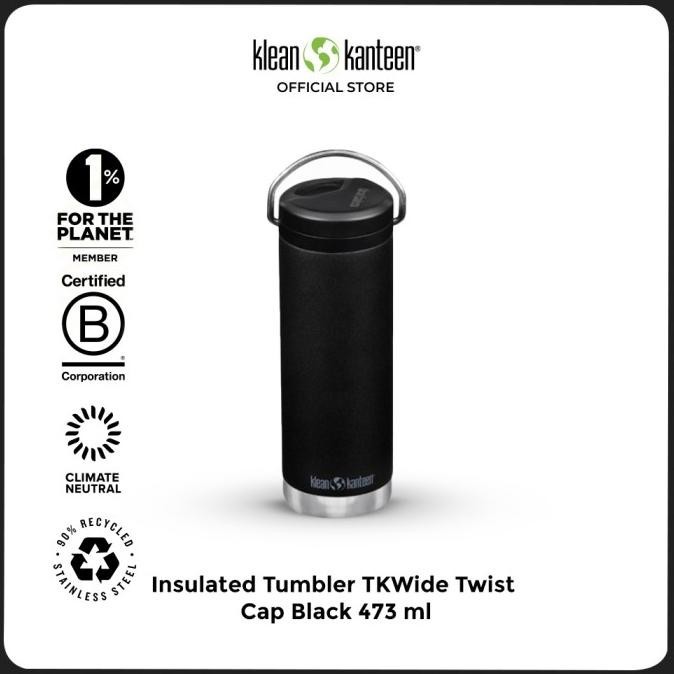 Klean Kanteen Insulated Tumbler TKWide Twist Cap Black 473 ml